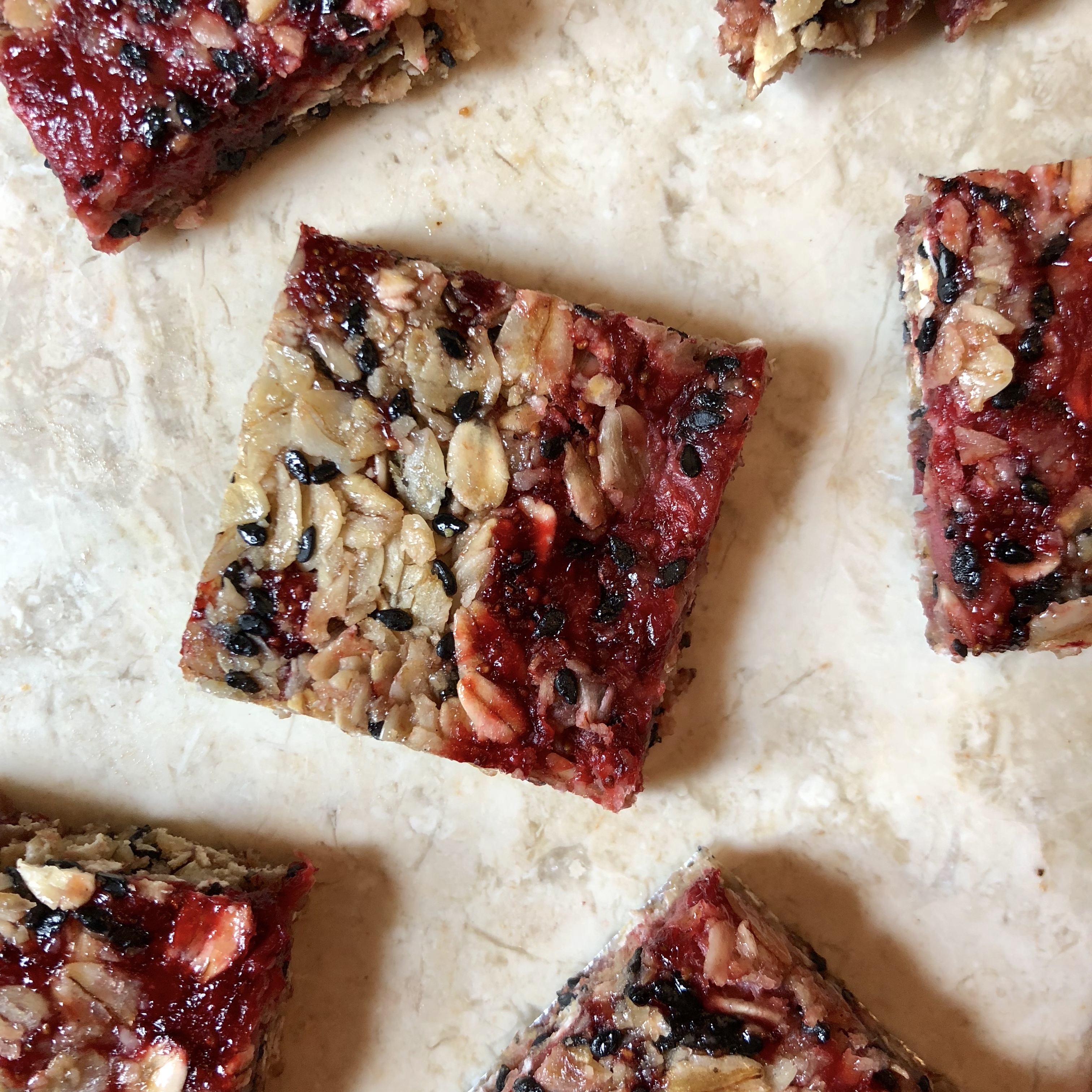 Roasted Strawberry and Black Sesame Granola Bars Thirsty Radish
