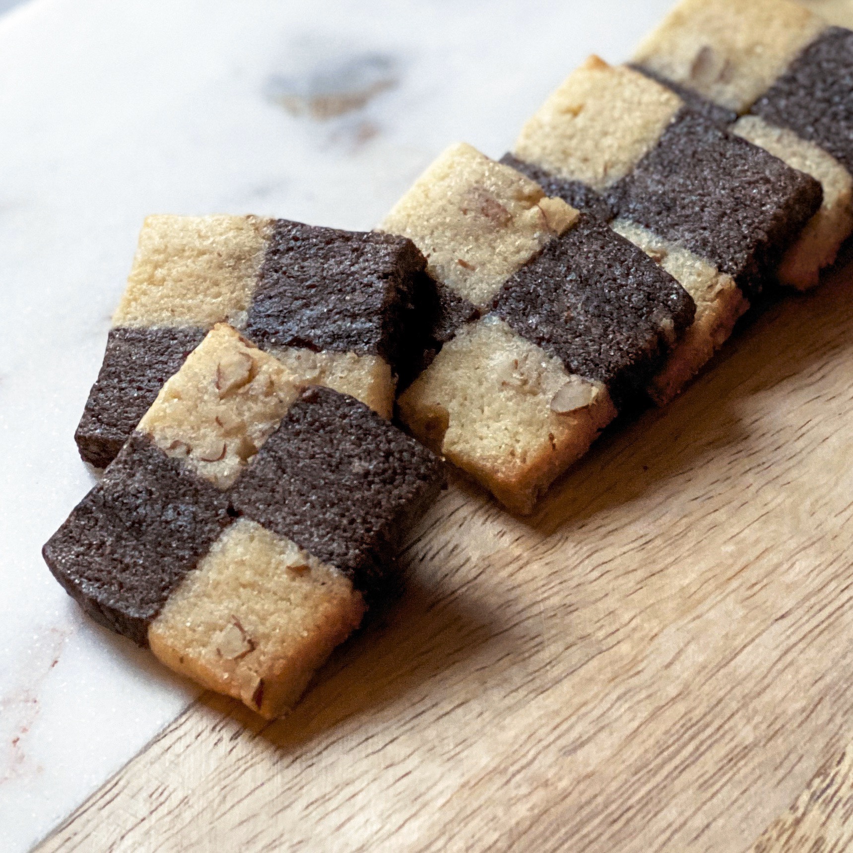 Chocolate Pecan Checkerboard Cookies Thirsty Radish